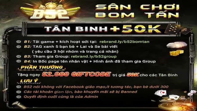 Các lưu ý khi tham gia chương trình khuyến mãi B52club